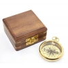 Wooden Box Brass Compass Model 3