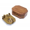 Wooden Boxed Brass Compass Model 6