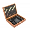 Wooden Box Chess Flask Set 6 oz