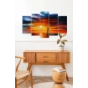 Akşam Güneşi 5 Parçalı Mdf Tablo 60 x 100