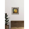 Ayçiçeği Çerçeveli Taş Tablo 20 cm