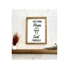 Banyo Welcome Please Seat Yourself Ahşap Çerçeve 23 x 30