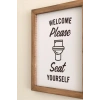 Banyo Welcome Please Seat Yourself Ahşap Çerçeve 23 x 30