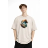 Bear2 - Oversize Tişört BEJ