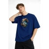 Bear2 - Oversize Tişört Koyu Mavi