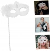 White Sparkly Handle Photo Shoot Mask