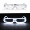 Beyaz LED Işıklı Parti Gözlüğü 3 Modlu – Glow - Gece Eğlence Gözlüğü (5365)