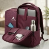 Computer Backpack - Burgundy - With Inner Compartment - Organizer Pockets