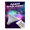 Bluetooth RGB LED Hoparlörlü Akıllı Ampul - Renkli Müzikli Lamba ve Kumanda