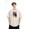Blurry - Oversize Erkek Tişört BEJ