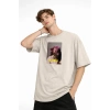 Blurry - Oversize Erkek Tişört BEJ