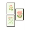 Botanik Üçlü Ahşap Çerçeveli Tablo 23 x 30