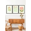 Botanik Üçlü Ahşap Çerçeveli Tablo 40 x 60