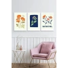 Botanik Üçlü Ahşap Çerçeveli Tablo 50 x 70