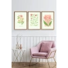 Botanik Üçlü Ahşap Çerçeveli Tablo 50 x 70