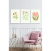 Botanik Üçlü Ahşap Çerçeveli Tablo 50 x 70