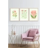 Botanik Üçlü Ahşap Çerçeveli Tablo 50 x 70