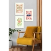 Botanik Üçlü Ahşap Çerçeveli Tablo 50 x 70