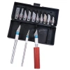 BUFFER® Zanaat 16 Parça Hobi Gravür Ahşap Heykel Çömlek Oyma Şekil Verme 13 Maket Bıçak Neşter Seti