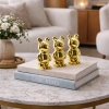 Large Bear Design Decorative Figurine - Ceramic - Shiny Gold