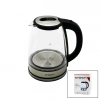 CAM - LEDLİ  KETTLE   1.8LT   1500W   ÇELİK TABAN - KROM KAPAK  360° GÖVDE   PLASTİK KULP (5365)