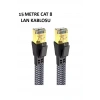 Cat 8 LAN Kablosu –Ethernet Kablosu Örgü Kaplama, Yüksek Hızlı  (15 METRE)