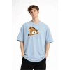 CH - Bear Baskılı Oversize Tişört AÇIK MAVİ