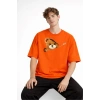 CH - Bear Baskılı Oversize Tişört TURUNCU