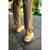 CH979 - Santoni GBT Spor Erkek Ayakkabı BEYAZ/SARI