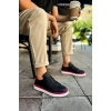 CH979 - Santoni GBT Spor Erkek Ayakkabı SIYAH/KIRMIZI