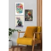 Çiçek Üçlü Ahşap Çerçeveli Tablo 23 x 30