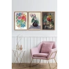 Çiçek Üçlü Ahşap Çerçeveli Tablo 30 x 40