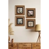 Çiçekler 4 lü Set Çerçeveli Taş Tablo 20 cm
