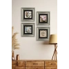 Çiçekler 4 lü Set Çerçeveli Taş Tablo 20 cm