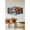 Çiçekler 5 Parçalı Mdf Tablo 60 x 100