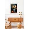 Çiçekli Vazo Ahşap Çerçeveli Tablo 17 x 23