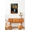 Çiçekli Vazo Ahşap Çerçeveli Tablo 23 x 30
