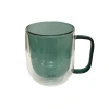 Двойной Стенкой Стеклянная Кружка Зеленого Цвета