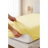 Çift Kişilik Düz Penye  %100 Pamuklu Lastikli Çarşaf 200X200 Cm Battal  Boy Newsheet Sarı