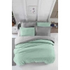 Двуспальный комплект постельного белья с натяжной простыней Хлопковый Four Season Mint Grey
