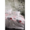 طقم غطاء لحاف قطن مزدوج مع ملاءة مطاطية Patchwork Love
