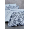 Двухместный Комплект Постельного Белья Хлопковый Синий Цветочный Сон