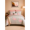Çift Kişilik Pamuklu Nevresim Takımı Flamingo Love