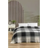 Çift Kişilik Yatak Pikesi Ekose Siyah 200 x 230 Cm
