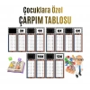 Çocuklar İçin Eğlenceli Çarpım Tablosu Afişi - X12ye Kadar Renkli Ve Öğretici Tasarım Siyah