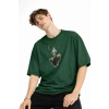 Deer - Oversize Erkek Tişört HAKI