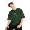 Deer - Oversize Erkek Tişört HAKI