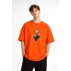 Deer - Oversize Erkek Tişört TURUNCU