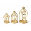 Dekoratif Gold Metal 3lü Kafes Mumluk Seti
