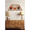 Dekoratif Üçgen Çerçeveli Ahşap Tablo Set 35 x 40